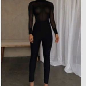 JLUXLABEL BLACK AZALIA BANDAGE LEGGINGS Medium